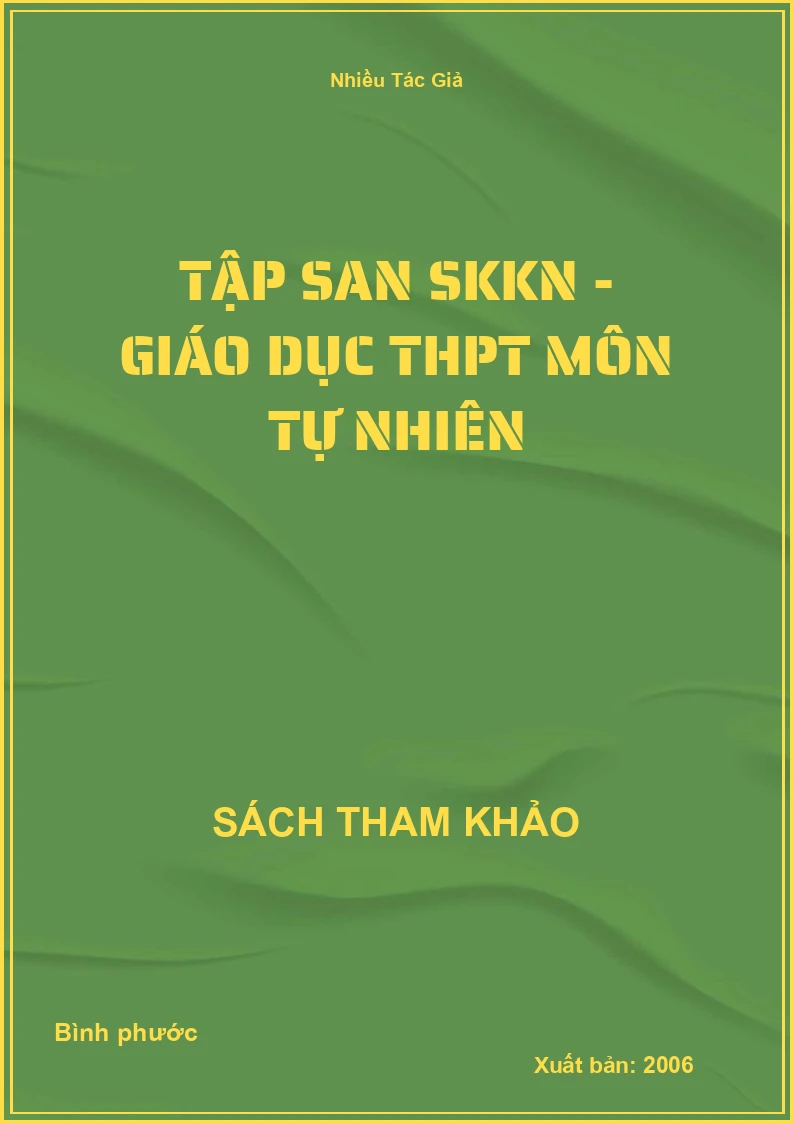 Tập san SKKN - Giáo dục THPT môn tự nhiên