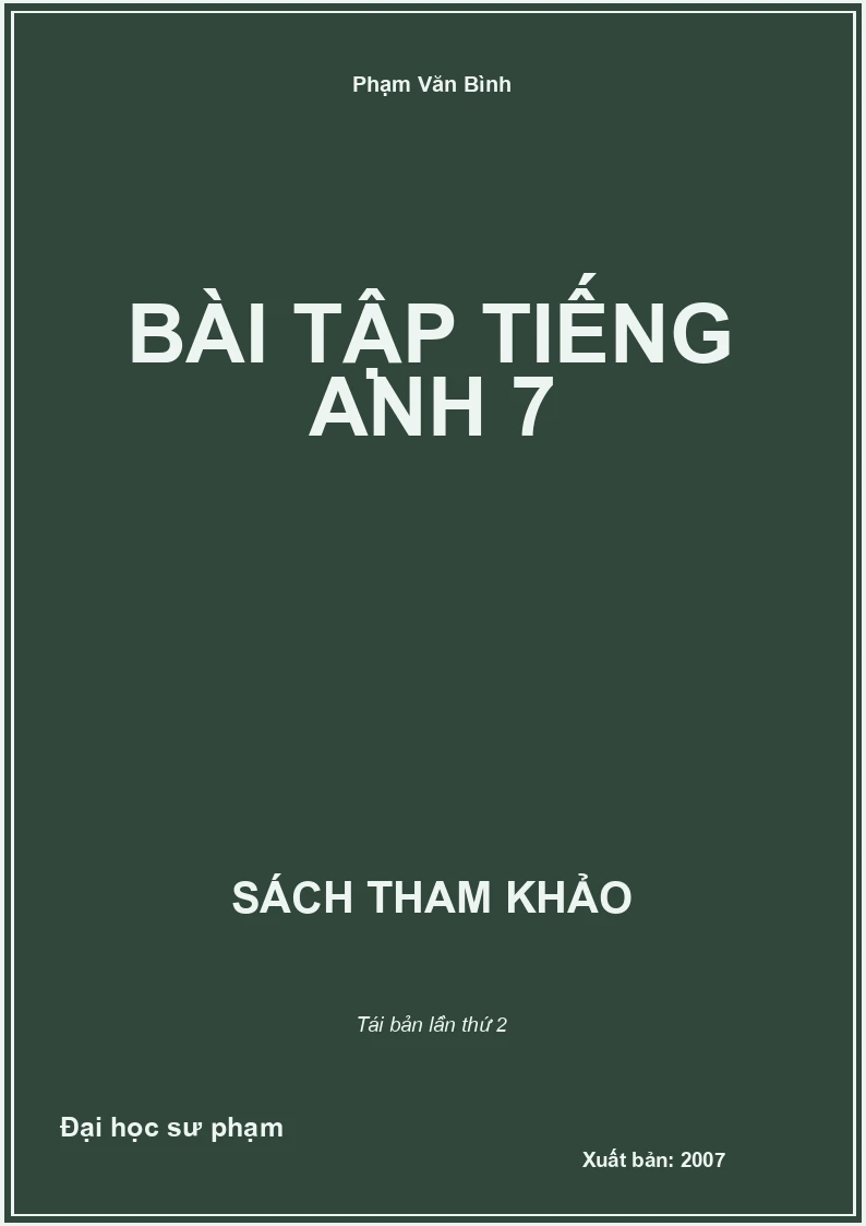 Bài Tập Tiếng Anh 7