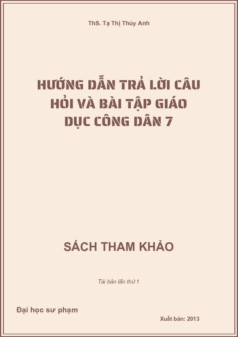 Hướng dẫn trả lời câu hỏi và bài tập Giáo dục công dân 7