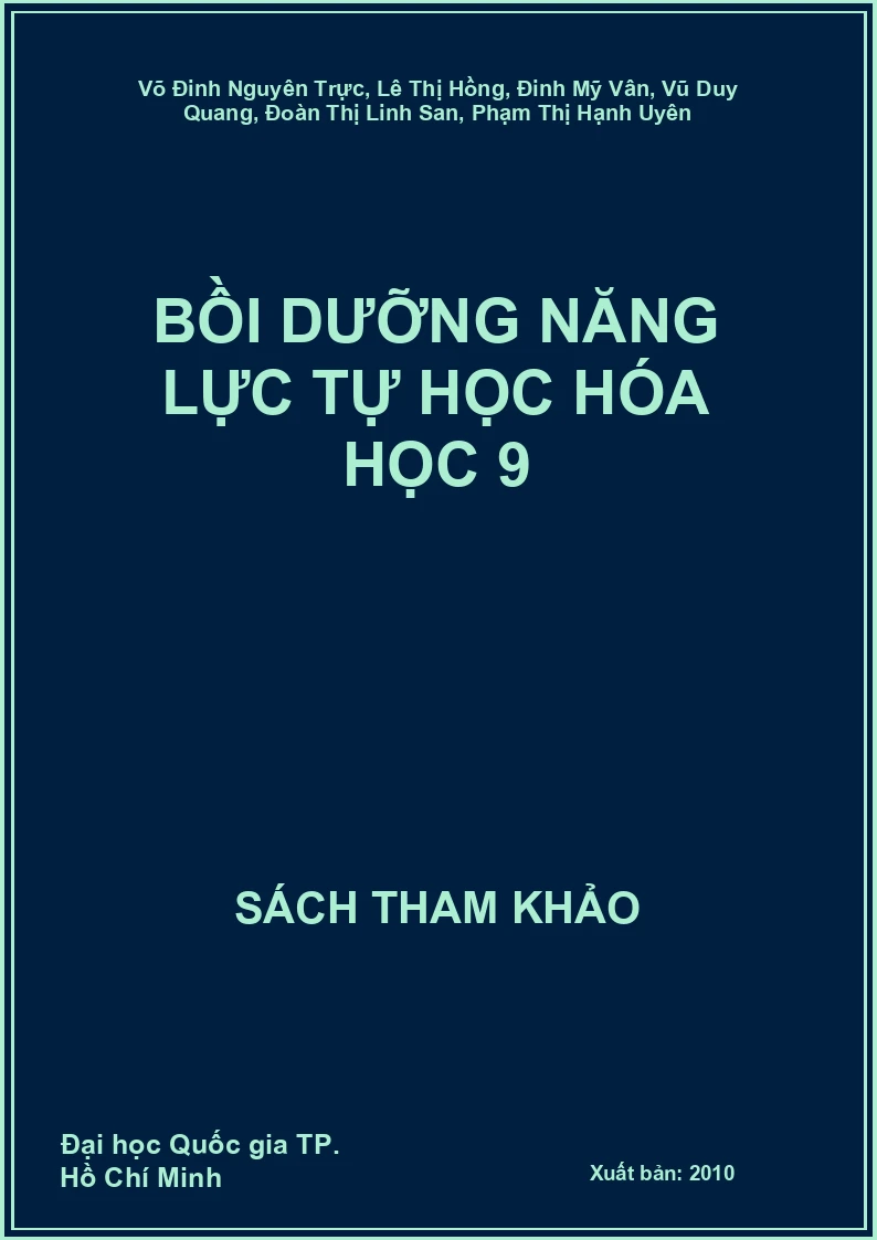 Bồi dưỡng năng lực tự học Hóa học 9