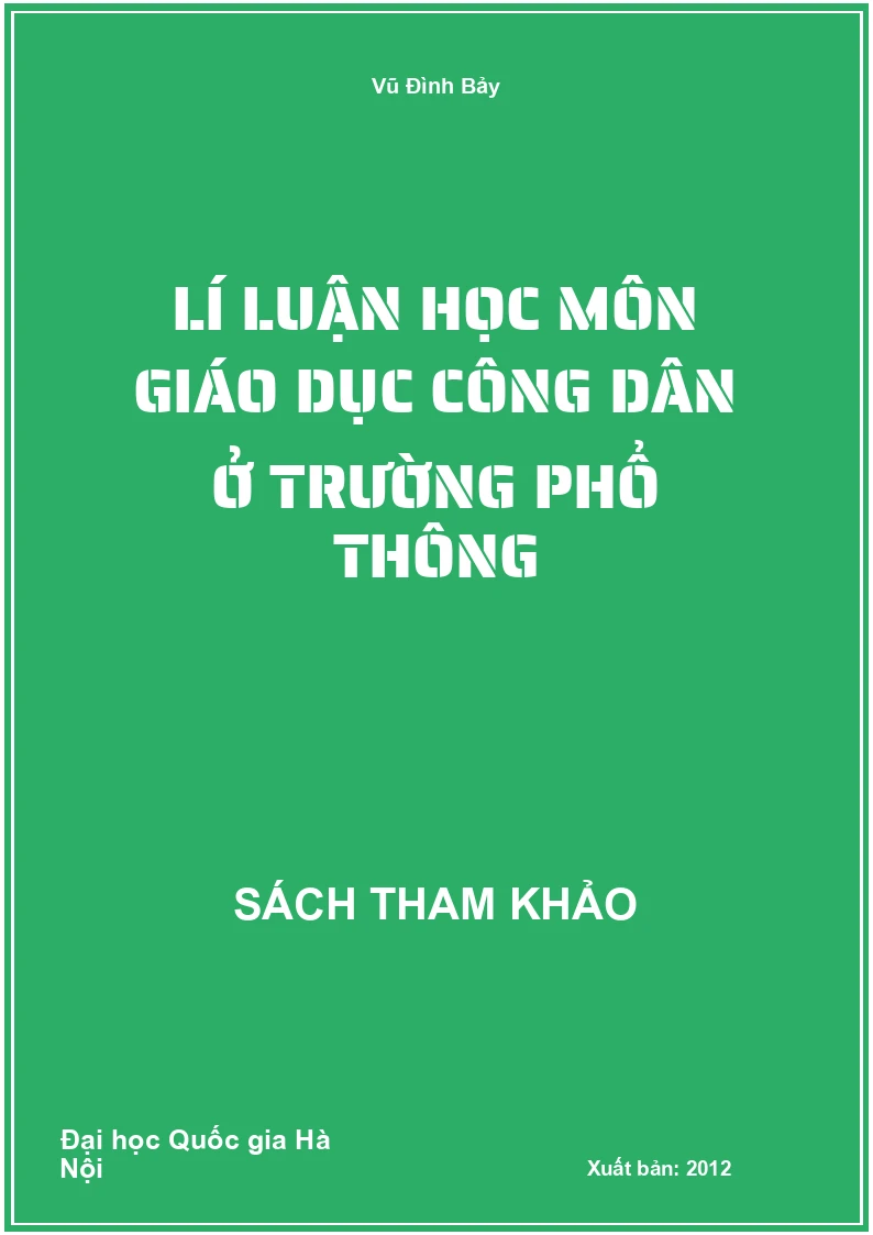 Lí luận học môn Giáo dục công dân ở trường phổ thông