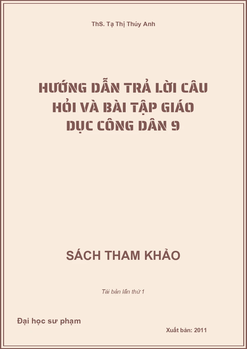 Hướng dẫn trả lời câu hỏi và bài tập Giáo dục công dân 9