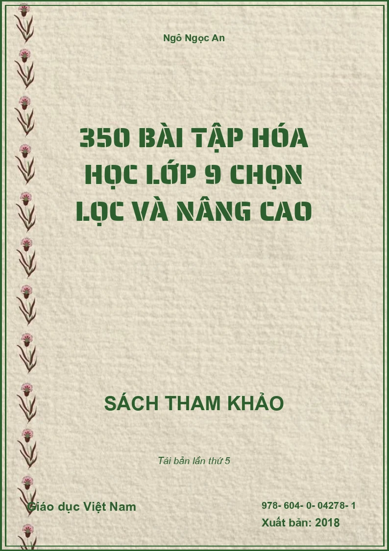 350 bài tập Hóa học lớp 9 chọn lọc và nâng cao
