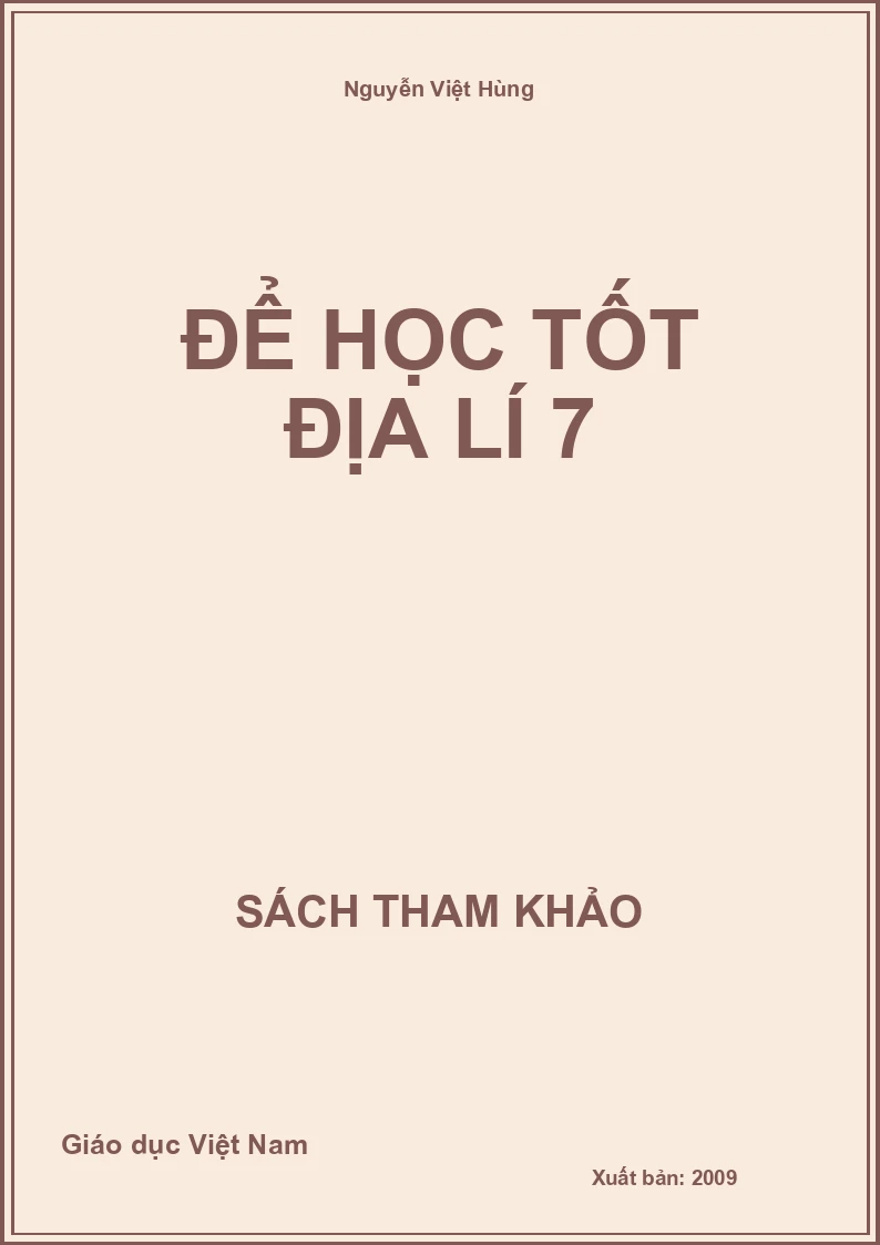 Để học tốt Địa lí 7
