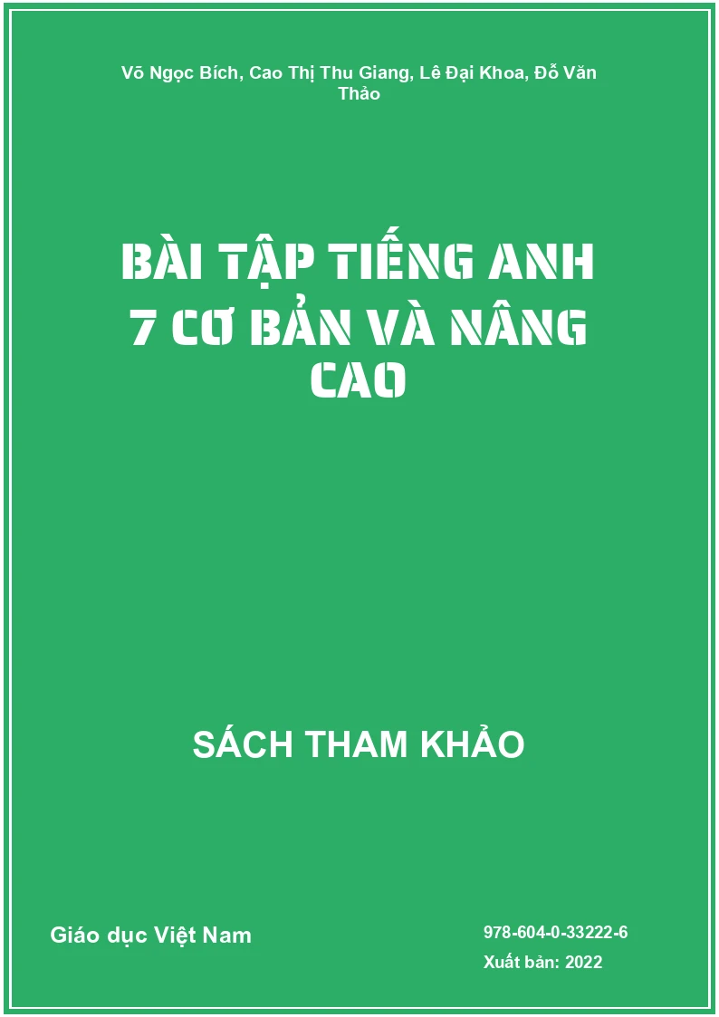 Bài tập tiếng Anh 7 cơ bản và nâng cao
