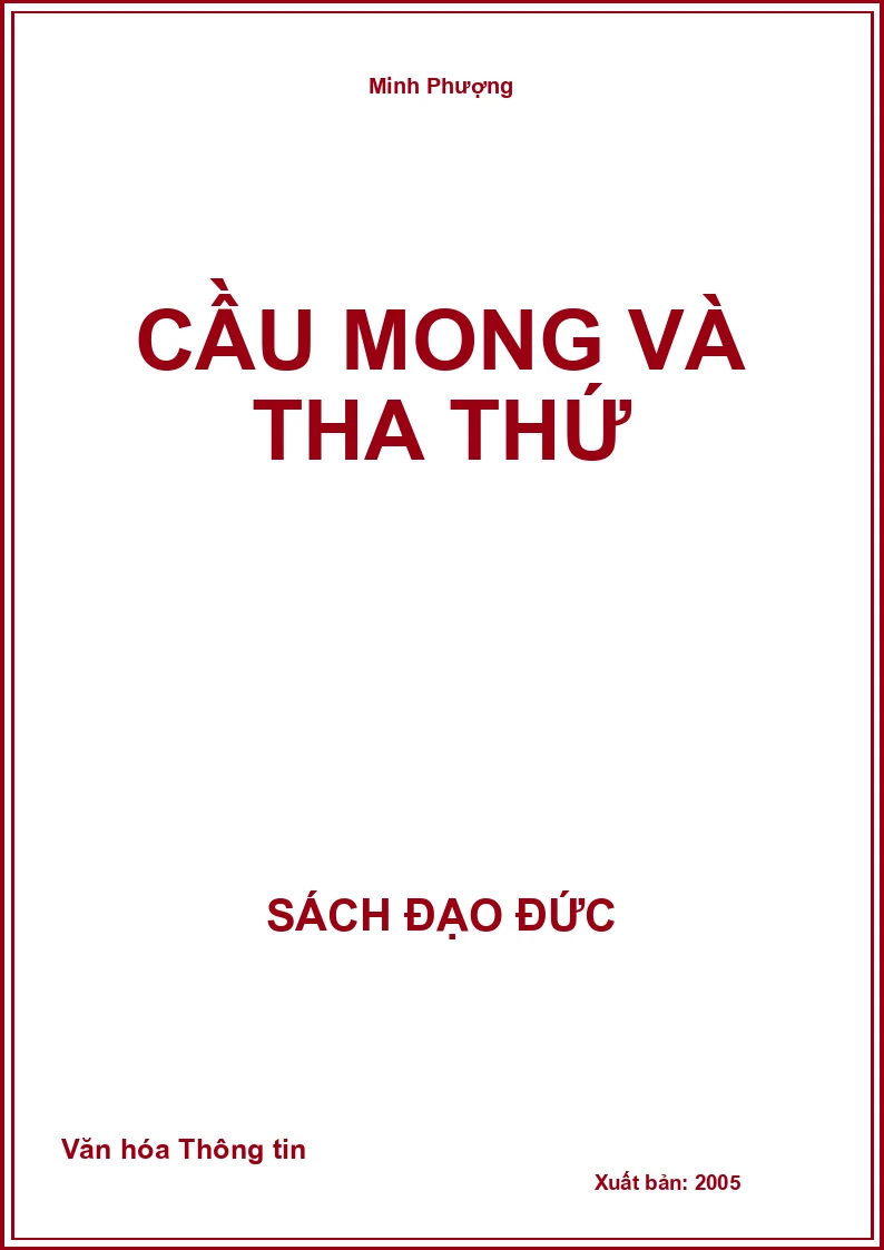 Cầu Mong Và Tha Thứ