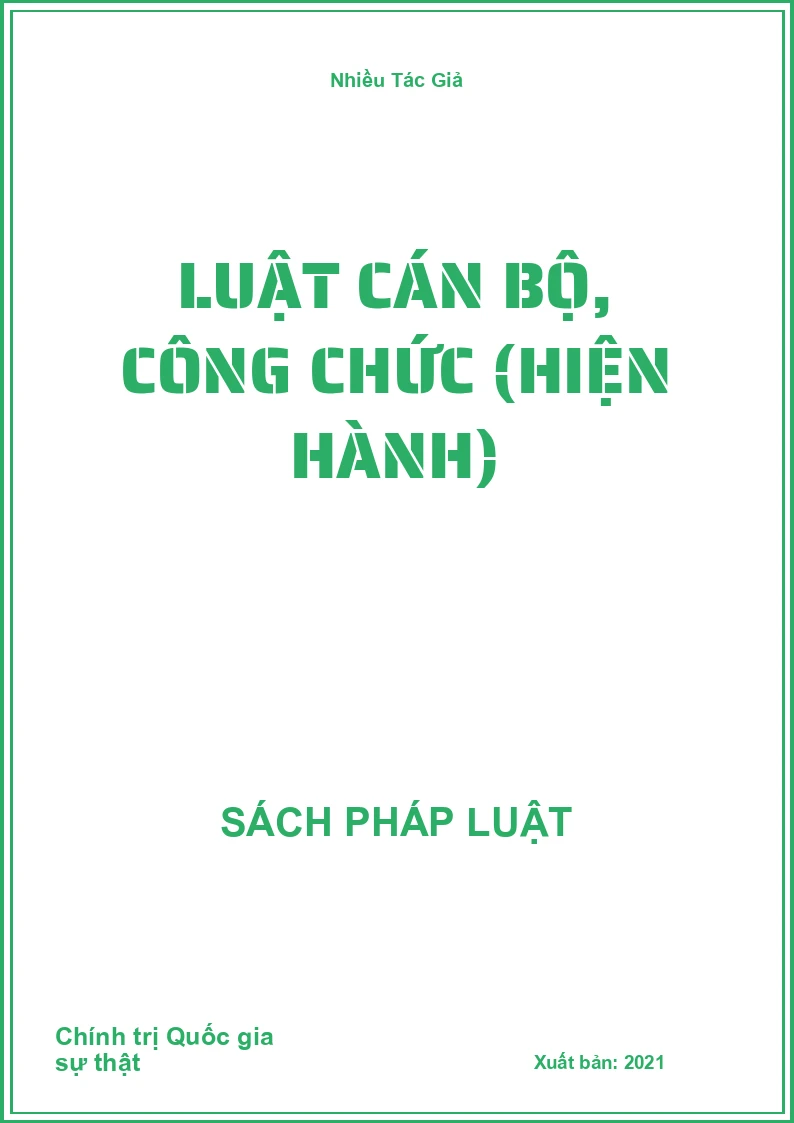Luật cán bộ, công chức (hiện hành)