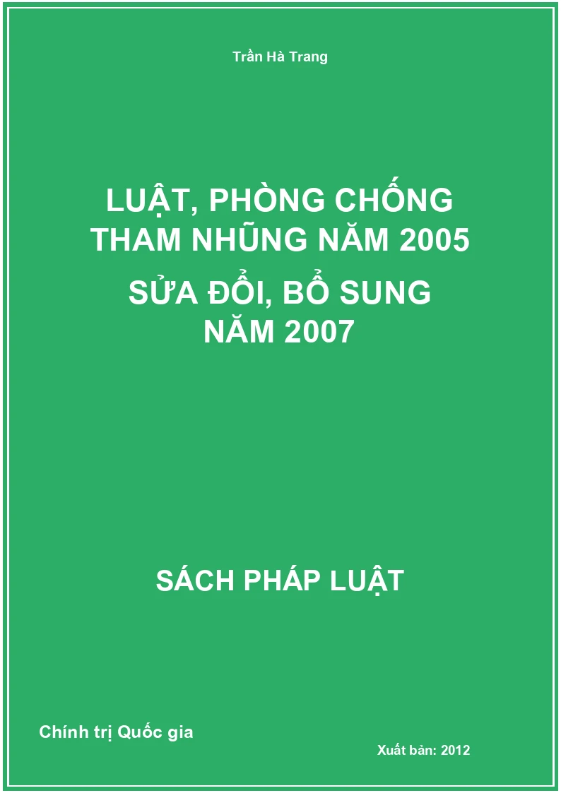 Luật, phòng chống tham nhũng năm 2005 sửa đổi, bổ sung năm 2007