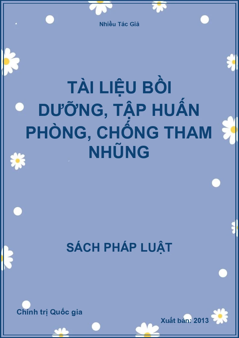 Tài liệu bồi dưỡng, tập huấn phòng, chống tham nhũng