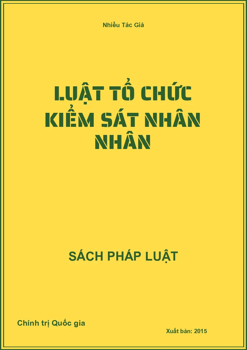 Luật tổ chức kiểm sát nhân dân