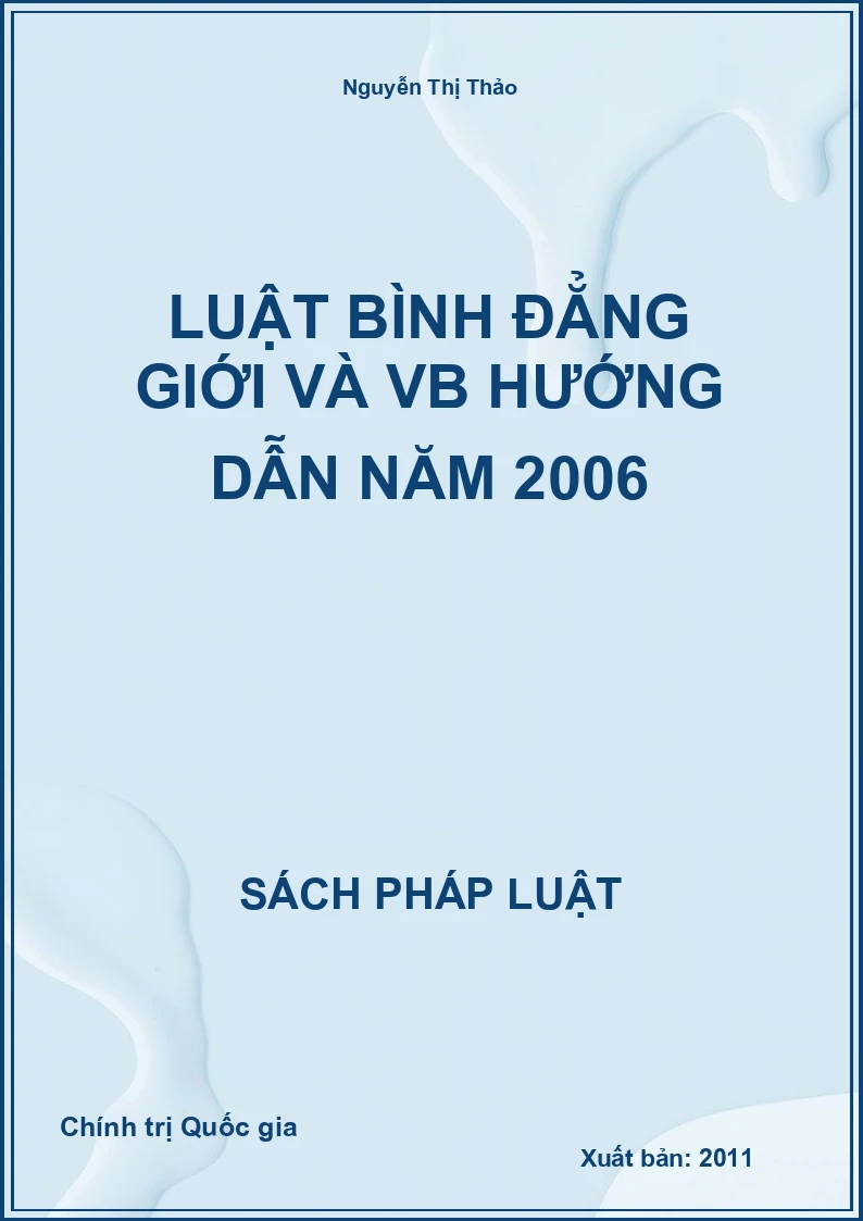 Luật Bình đẳng giới và văn bản hướng dẫn năm 2006