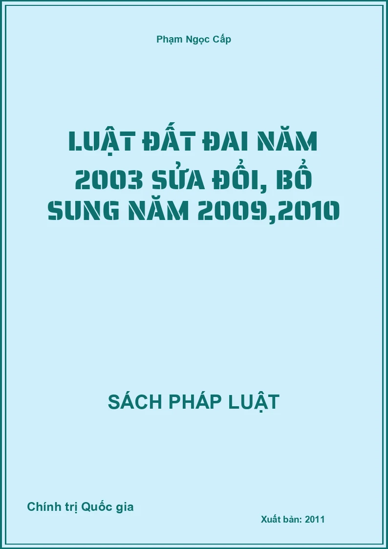 Luật đất đai năm 2003 sửa đổi, bổ sung năm 2009,2010