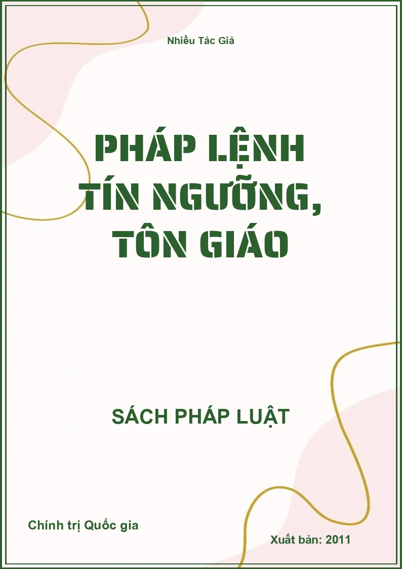 Pháp lệnh tín ngưỡng, tôn giáo