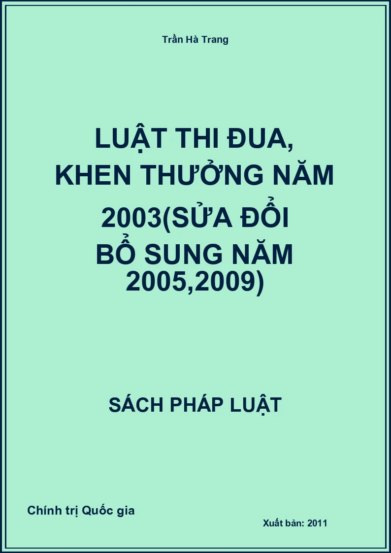 Luật thi đua, khen thưởng năm 2003(sửa đổi bổ sung năm 2005,2009)