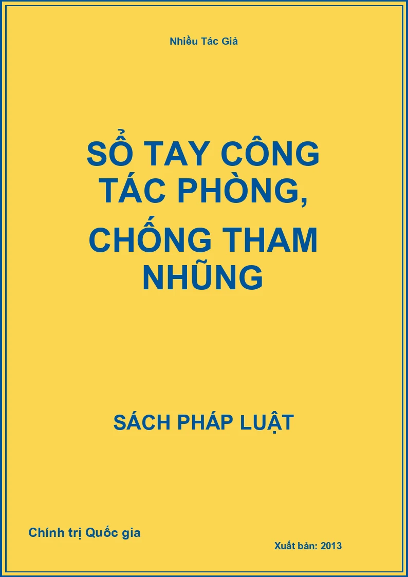 Sổ tay công tác phòng, chống tham nhũng