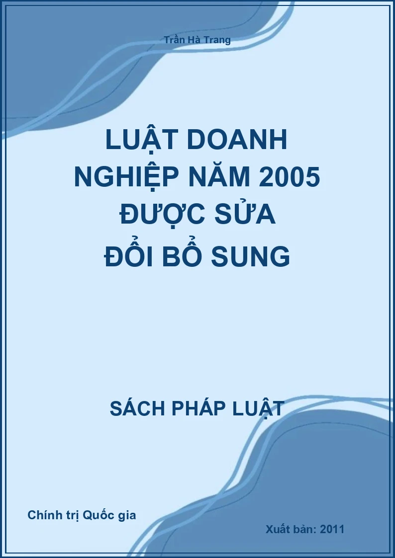 Luật doanh nghiệp năm 2005 được sửa đổi bổ sung
