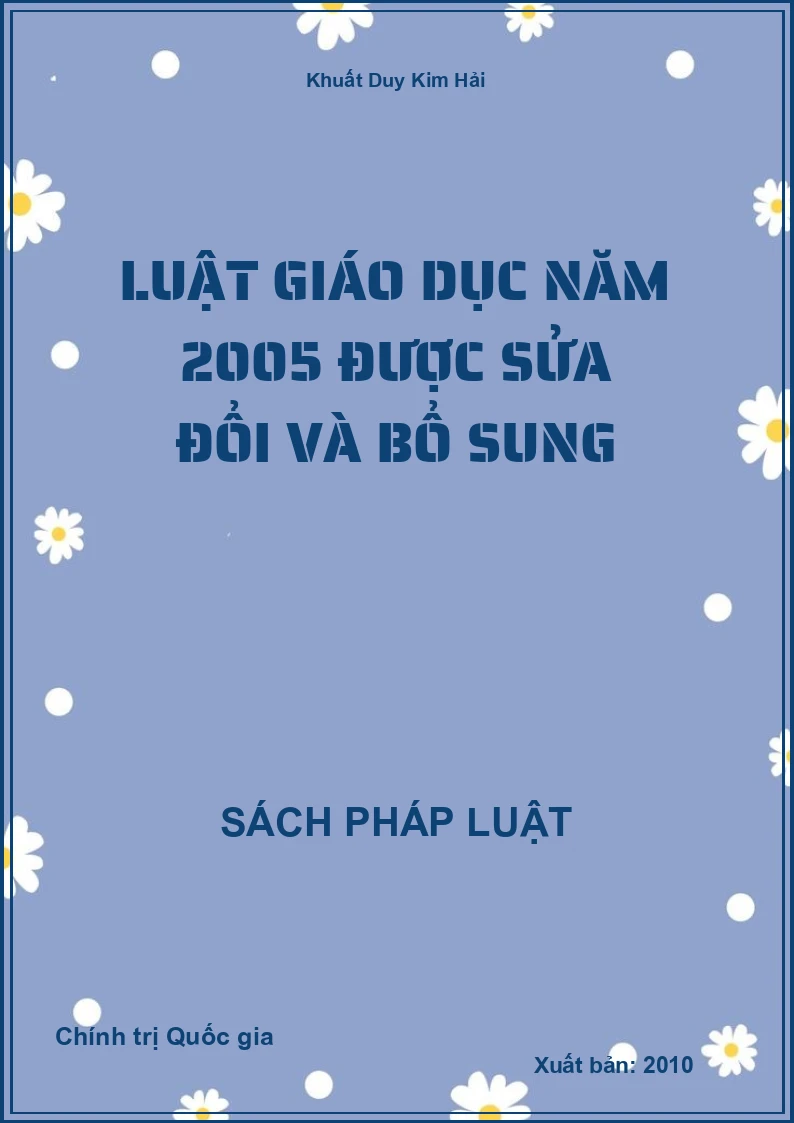 Luật Giáo dục năm 2005 được sửa đổi và bổ sung