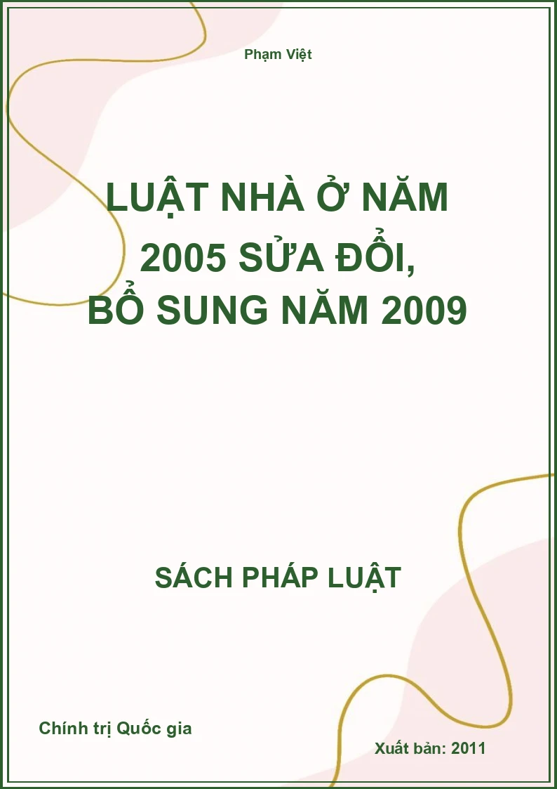 Luật nhà ở năm 2005 sửa đổi, bổ sung năm 2009