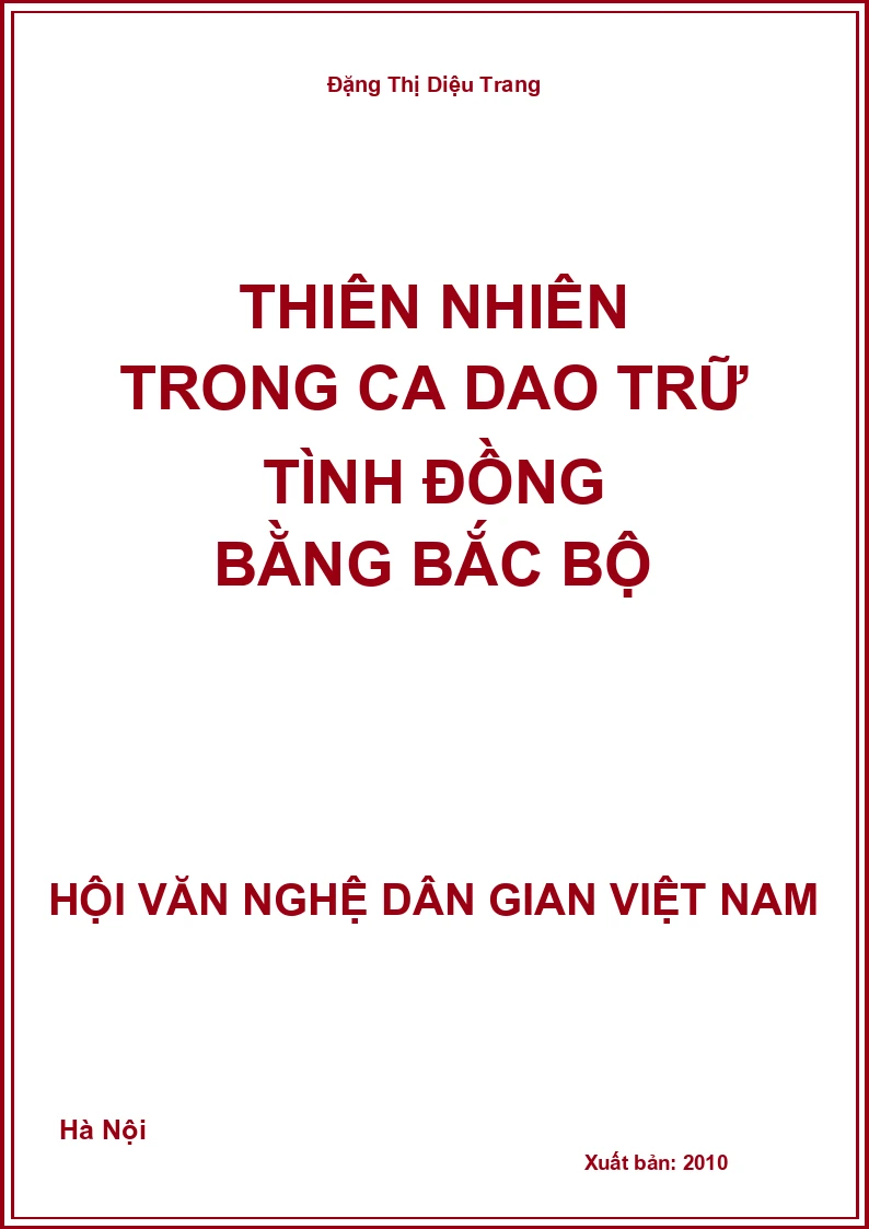 Thiên Nhiên Trong Ca Dao Trữ Tình Đồng Bằng Bắc Bộ