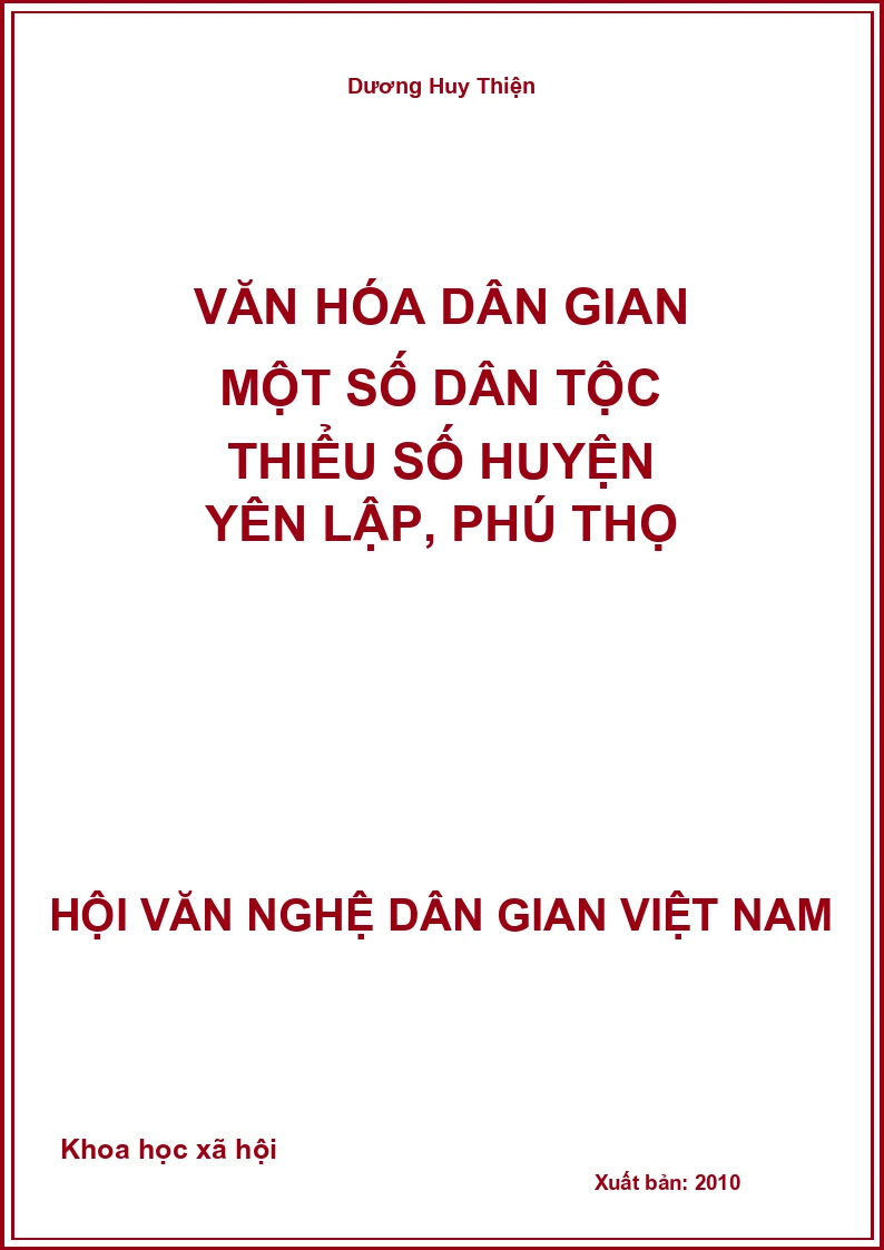 Văn Hóa Dân Gian Một Số Dân Tộc Thiểu Số Huyện Yên Lập, Phú Thọ