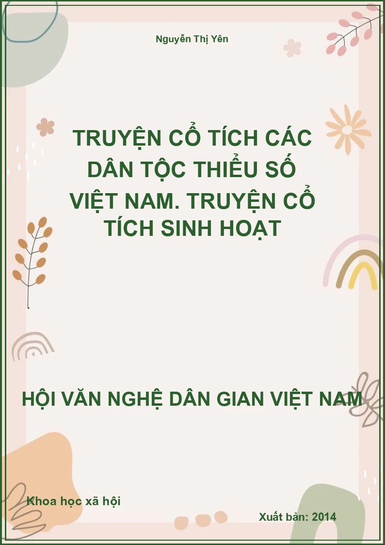 Truyện Cổ Tích Các Dân Tộc Thiểu Số Việt Nam. Truyện Cổ Tích Sinh Hoạt