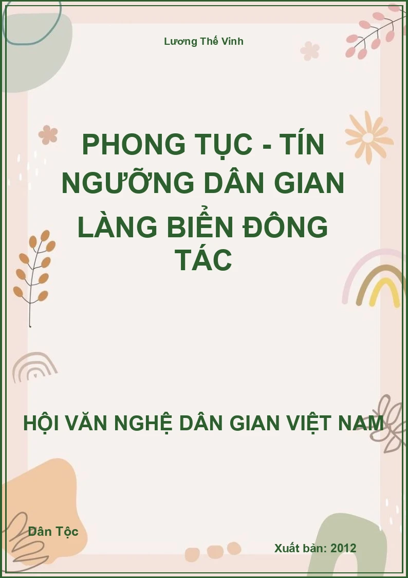 Phong Tục - Tín Ngưỡng Dân Gian Làng Biển Đông Tác