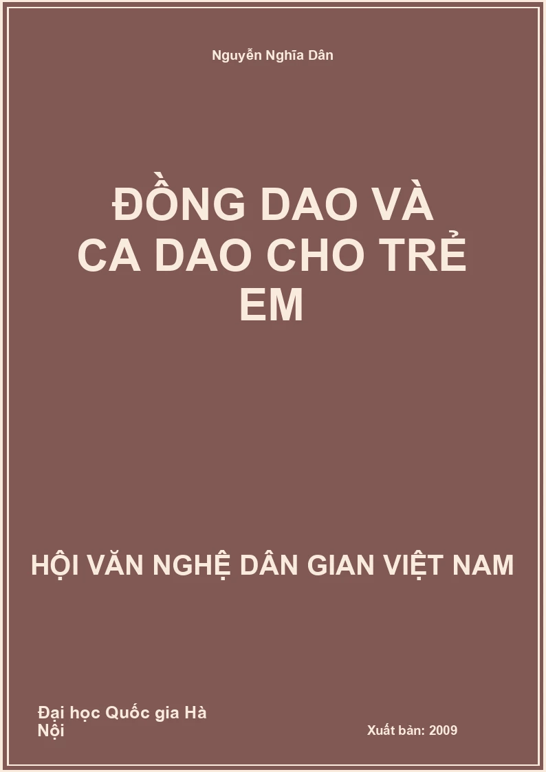Đồng Dao Và Ca Dao Cho Trẻ Em