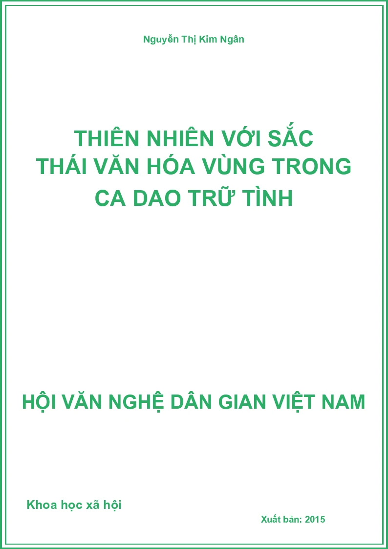 Thiên Nhiên Với Sắc Thái Văn Hóa Vùng Trong Ca Dao Trữ Tình