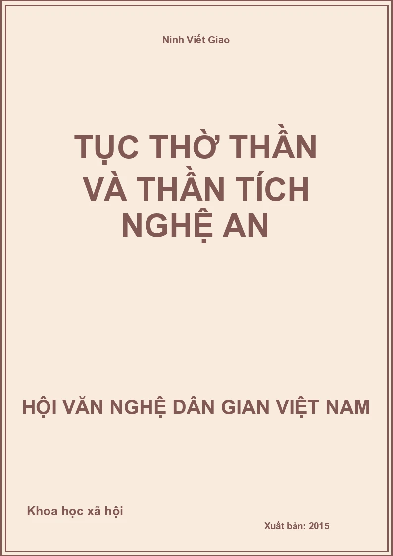 Tục Thờ Thần Và Thần Tích Nghệ An