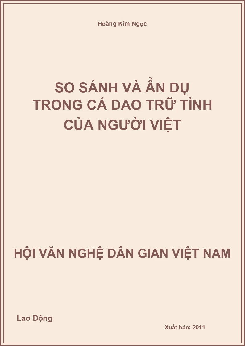 So Sánh Và Ẩn Dụ Trong Cá Dao Trữ Tình Của Người Việt