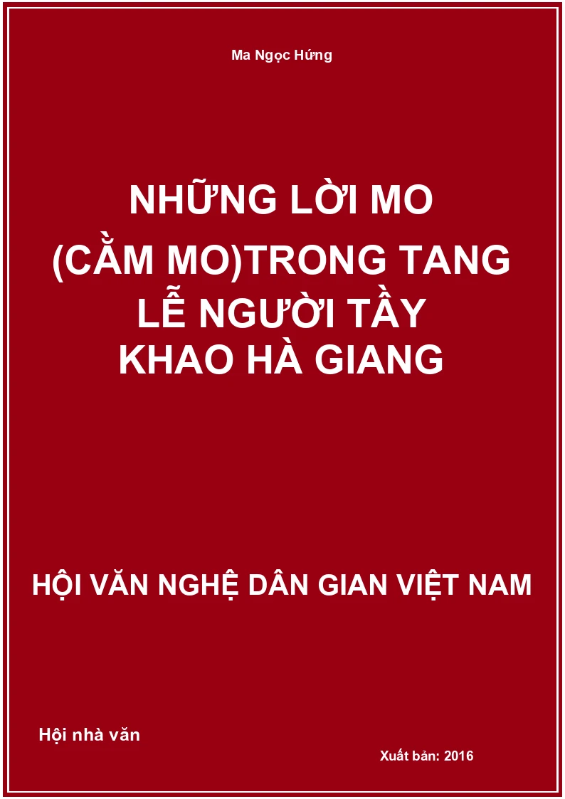 Những Lời Mo (Cằm Mo)Trong Tang Lễ Người Tầy Khao Hà Giang