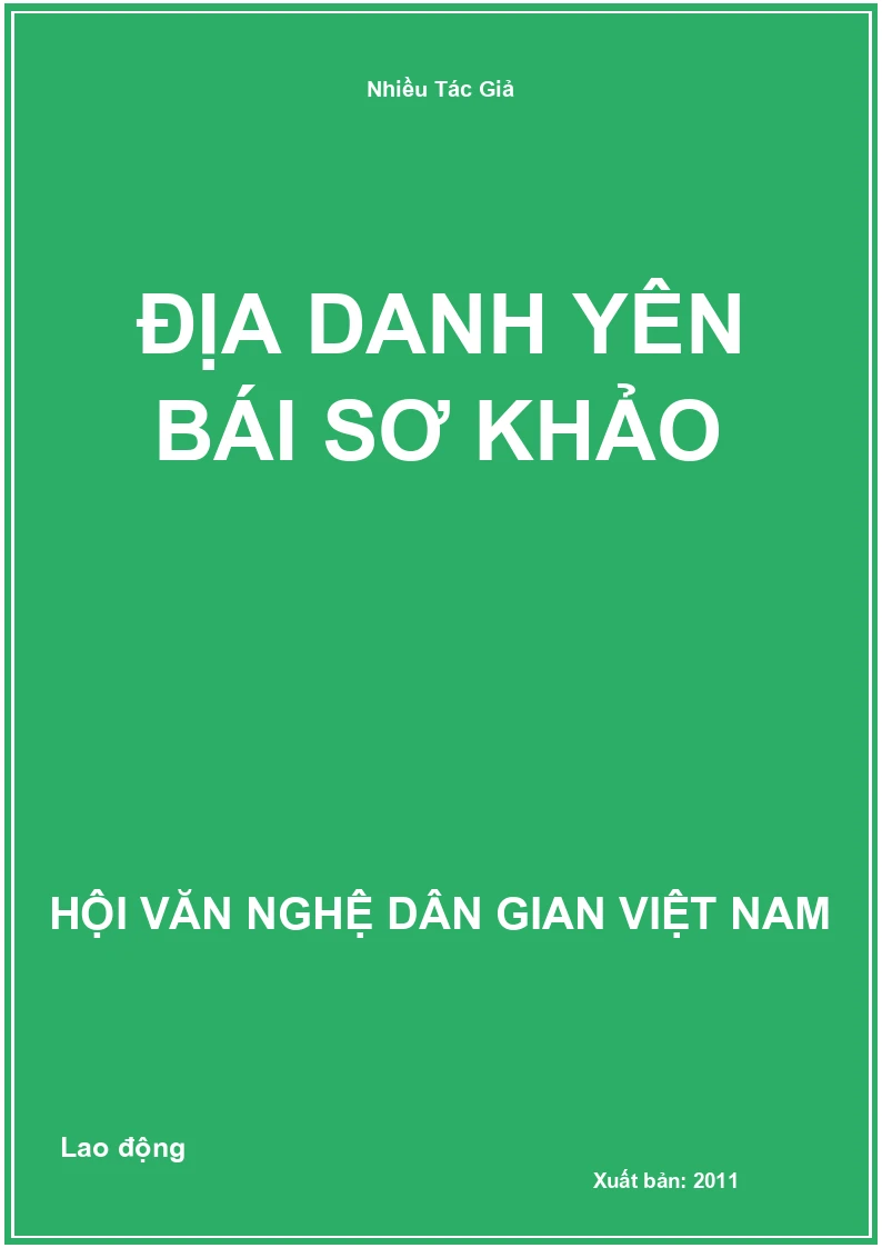Địa Danh Yên Bái Sơ Khảo