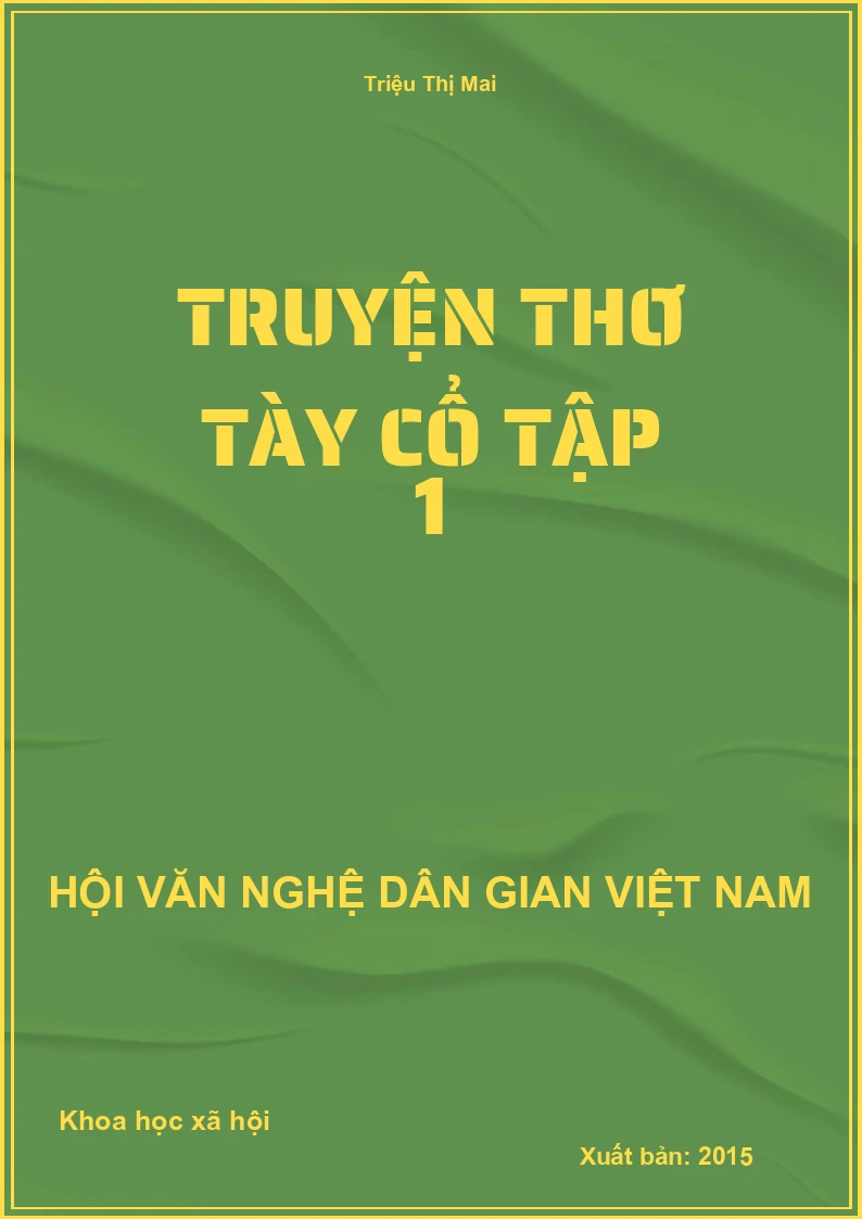 Truyện Thơ Tày Cổ Tập 1
