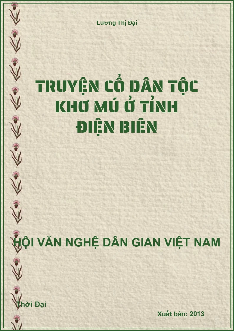 Truyện Cổ Dân Tộc Khơ Mú Ở Tỉnh Điện Biên