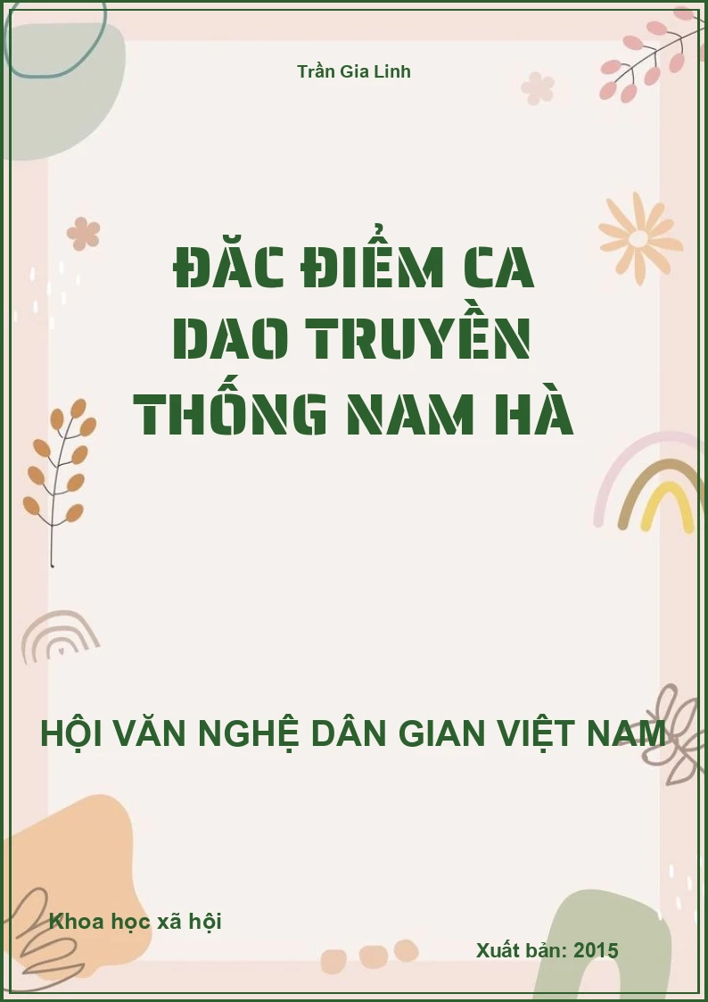 Đăc Điểm Ca Dao Truyền Thống Nam Hà