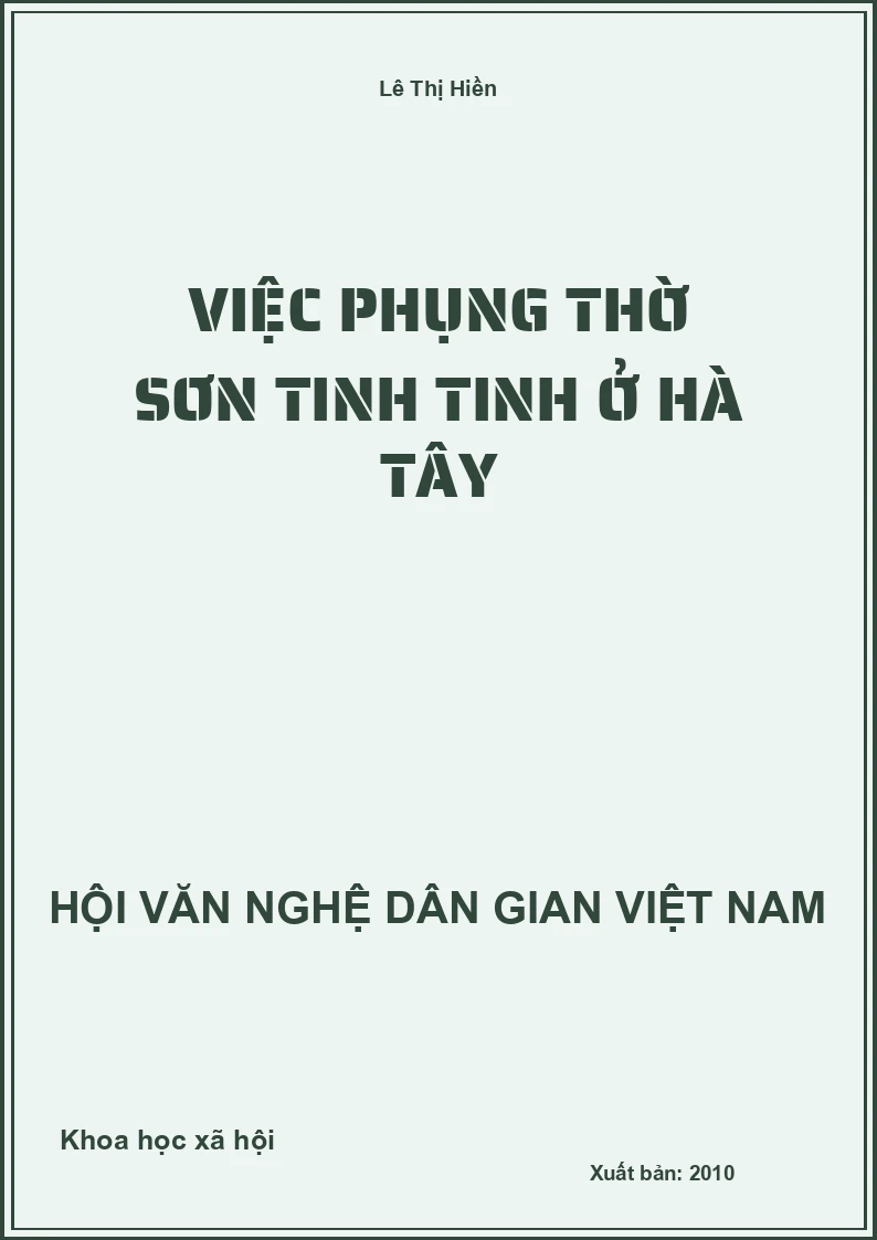 Việc Phụng Thờ Sơn Tinh Tinh Ở Hà Tây