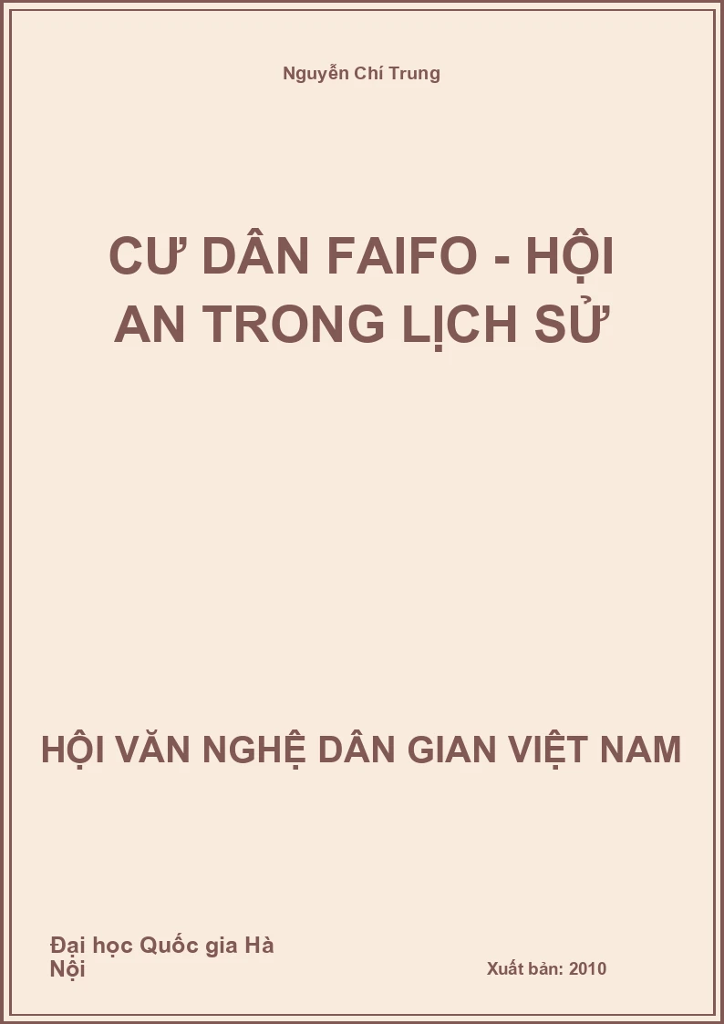 Cư Dân Faifo - Hội An Trong Lịch Sử