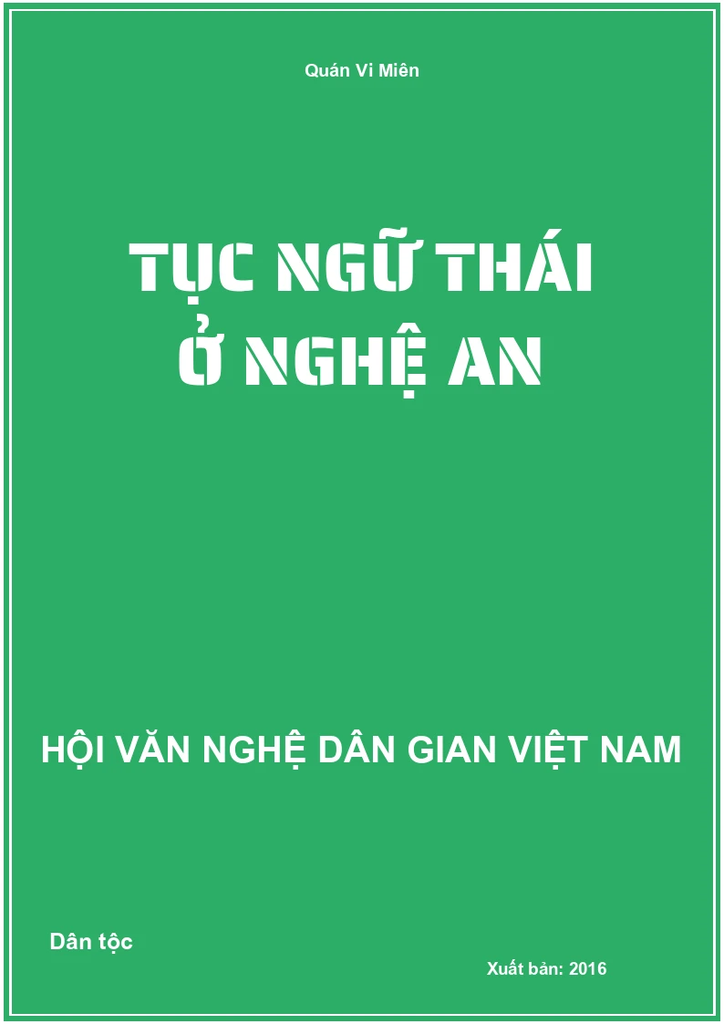 Tục Ngữ Thái Ở Nghệ An
