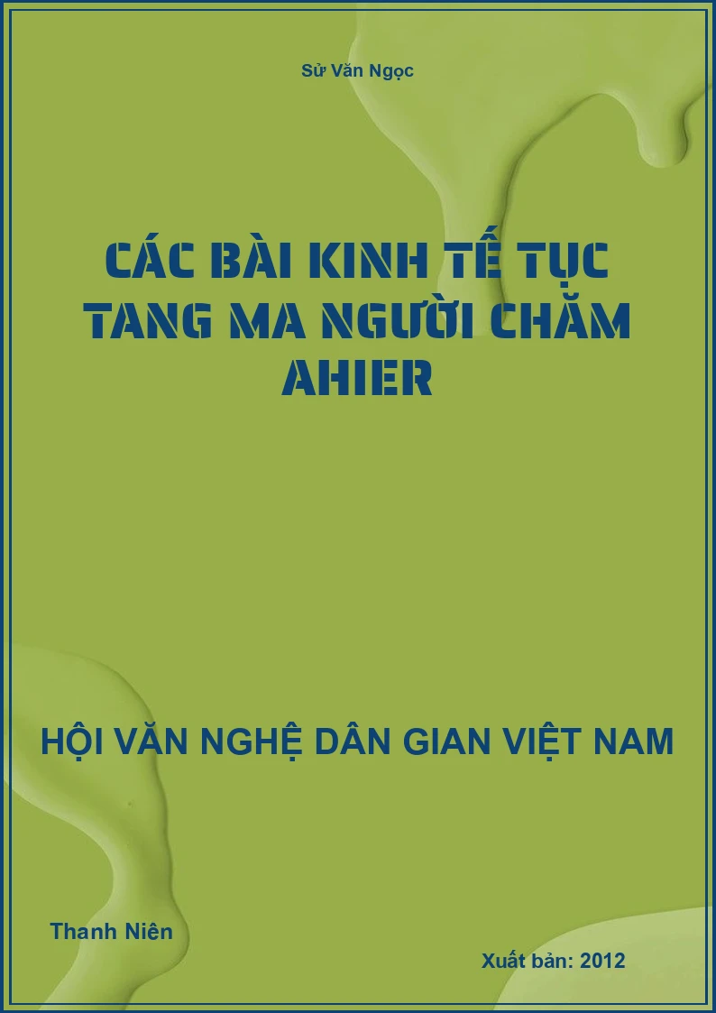 Các Bài Kinh Tế Tục Tang Ma Người Chăm Ahier