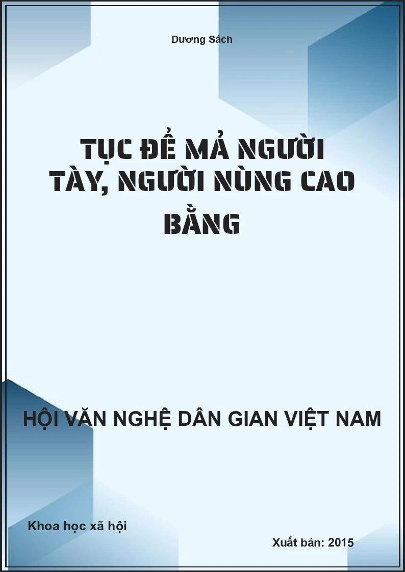 Tục Để Mả Người Tày, Người Nùng Cao Bằng