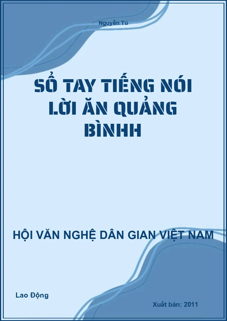 Sổ Tay Tiếng Nói Lời Ăn Quảng Bìnhh
