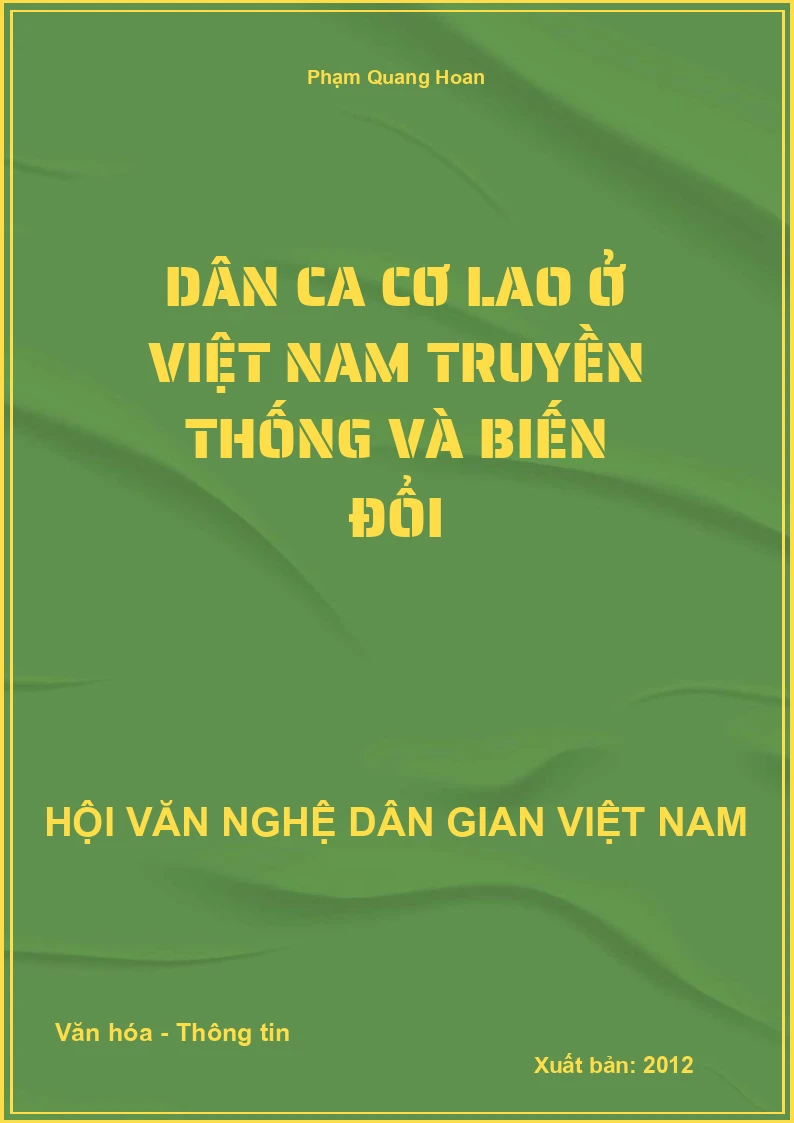 Dân Ca Cơ Lao Ở Việt Nam Truyền Thống Và Biến Đổi