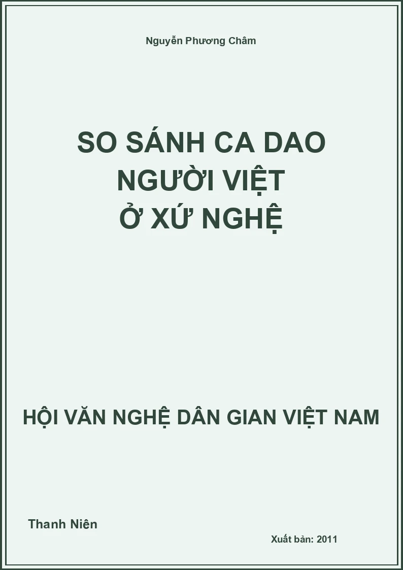 So Sánh Ca Dao Người Việt Ở Xứ Nghệ