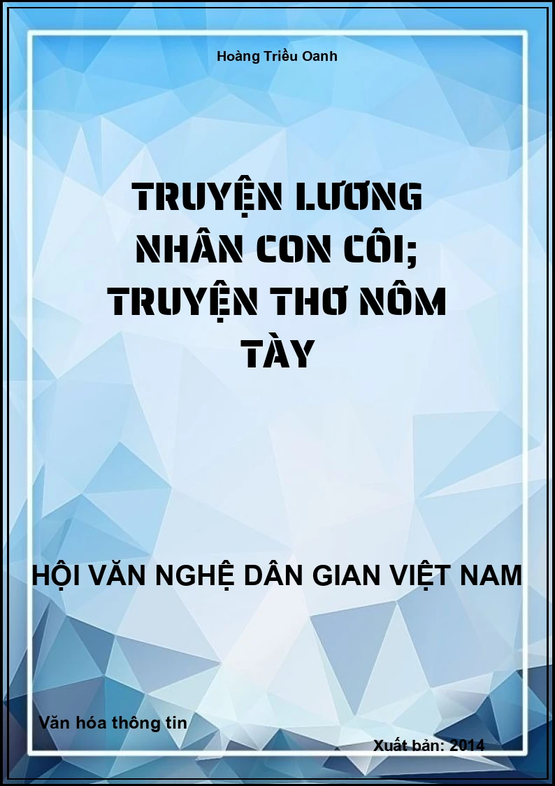 Truyện Lương Nhân Con Côi; Truyện Thơ Nôm Tày