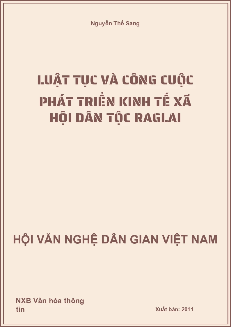 Luật Tục Và Công Cuộc Phát Triển Kinh Tế Xã Hội Dân Tộc Raglai