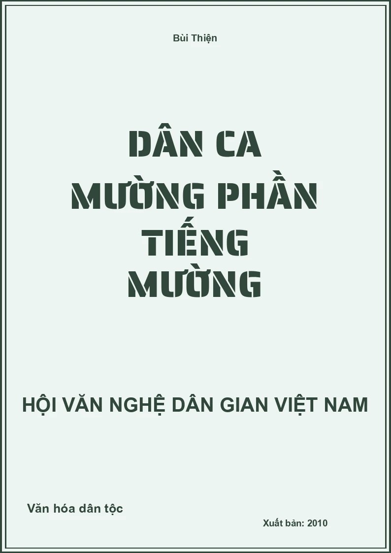 Dân Ca Mường Phần Tiếng Mường