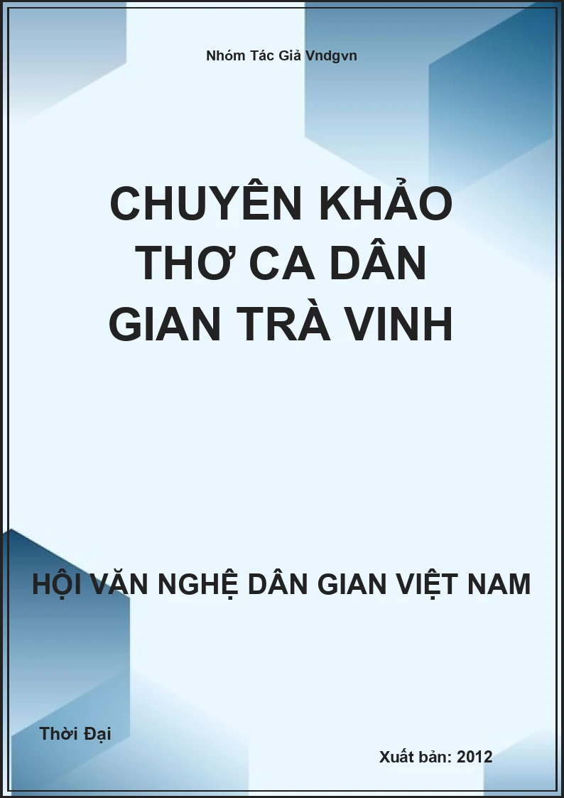 Chuyên Khảo Thơ Ca Dân Gian Trà Vinh