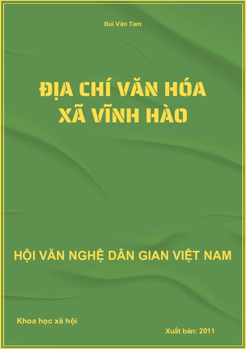 Địa Chí Văn Hóa Xã Vĩnh Hào