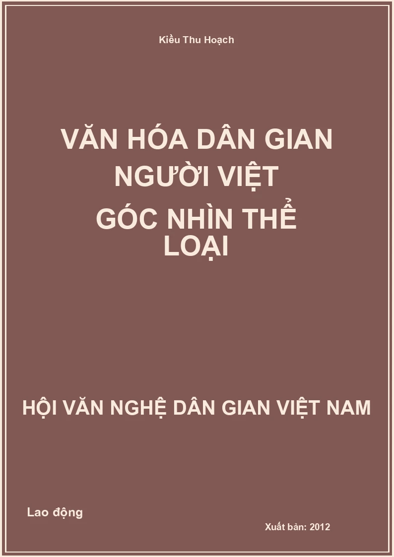 Văn Hóa Dân Gian Người Việt Góc Nhìn Thể Loại