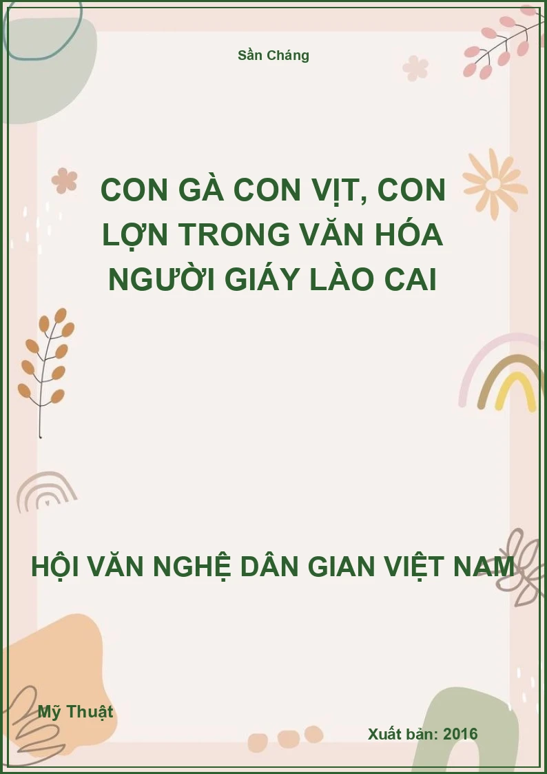 Con Gà Con Vịt, Con Lợn Trong Văn Hóa Người Giáy Lào Cai